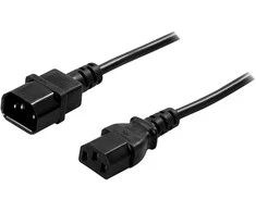 DELTACO kabelis, IEC 60320 C14 iki - IEC 60320 C13, max 250V / 10A, 5m , juodas DEL-113B
