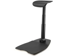 DELTACO Office Premium - Mokymosi kėdė - ergonomiška - išlenktas kraštas - poliuretano putos - juoda