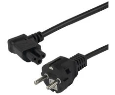 Deltaco Įrenginio kabelis, tiesus CEE 7/7 - kairysis kampas IEC C5, 5,0 m