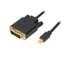 Deltaco DP-DVI202-K, 2 m, Mini DisplayPort, DVI-D, Kištukas, Kištukas, 1920 x 1080 pikselių