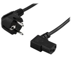 DELTACO Kabelis CEE 7/7 į IEC 60320 C13 , max 250V / 10A, 1m, juodas DEL-109BA