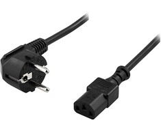 Kabelis DELTACO CEE 7/7 to straight IEC 60320 C13, max 250V / 10A, 0.5m, juodas / DEL-109-50