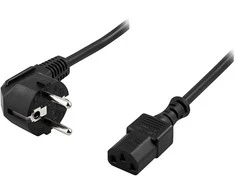 Kabelis DELTACO CEE 7/7 to straight IEC 60320 C13, max 250V / 10A, 0.5m, juodas / DEL-109-50