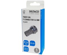 Deltaco F jungtis, užsukama, 5,6 mm, RG-59, 2 vnt.