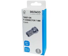 Deltaco F jungtis, užsukama, 7 mm, 2 vnt.