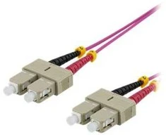 Ooptinis kabelis DELTACO, 2m, SC-SC Duplex, 50/125, pink / SCSC-72