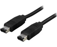InLine FireWire kabelis 6 kontaktų kištukas - 6 kontaktų kištukas, 2 m, juodas