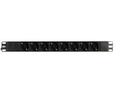 Maitinimo panelė 19 Deltaco, 8xCEE 7/4, 1xCEE 7/7 3m, juoda / GT-8629