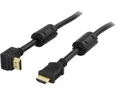 Kabelis Deltaco HDMI - HDMI 2m juoda (Deltaco HDMI-1020V - HDMI kabelis vinkletas)