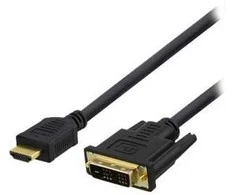 Deltaco HDMI-113D, 3 m, HDMI A tipo (standartinis), DVI-D, kištukas, kištukas, tiesus