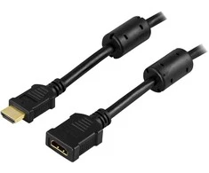 DELTACO HDMI ilgintuvas, 19 kontaktų vyriškas-moteris, 3m