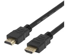 Deltaco Didelės spartos „Flex HDMI“ kabelis, 3M, su užraktu, 4K UHD, juodas