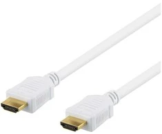 DELTACO didelės spartos HDMI kabelis, 5 m, Ethernet, 4K UHD, baltas