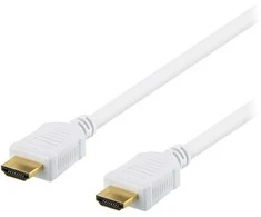 DELTACO didelės spartos aukščiausios kokybės HDMI kabelis, 0,5 m, Ethernet, 4K UHD, baltas
