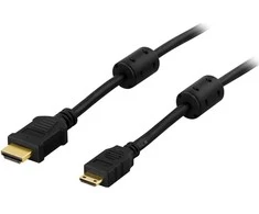 DELTACO HDMI - HDMI Mini kabelis, 4K, Ultra HD 60Hz, 1m, juodas / HDMI-1016