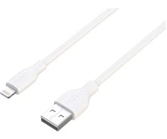 Deltaco IPLH-401-1, 1 m, „Lightning“, USB A, Kištukas, Kištukas, Balta