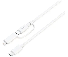 USB-C - USB-C + Lightning adapteris DELTACO, 2 viename, 1 m, baltas / IPLH-442-1 / 1903217