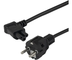 Deltaco Įrenginio kabelis, tiesus CEE 7/7 - kairysis kampas IEC C5, 5,0 m
