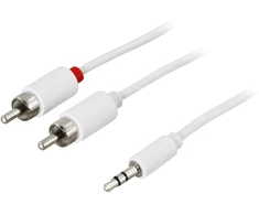 Deltaco MM-141B, 3,5 mm, vyriškas, RCA, vyriškas, 3 m, balta