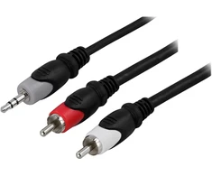 Deltaco MM-144, 3,5 mm, kištukas, RCA, kištukas, 15 m, juodas