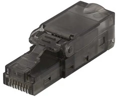DELTACO RJ45 kištukas Cat6A, neekranuotas, be įrankių, pilkas