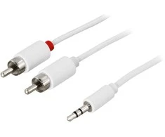 Deltaco MM-138B, 3,5 mm, kištukas, RCA, kištukas, 0,5 m, baltas