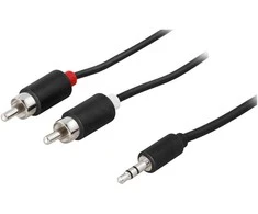 Deltaco MM-140A, 3,5 mm, kištukas, RCA, kištukas, 2 m, juodas