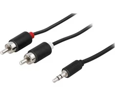 Deltaco MM-141A, 3,5 mm, kištukas, RCA, kištukas, 3 m, juodas