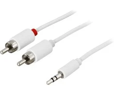 Deltaco MM-142B, 3,5 mm, kištukas, RCA, kištukas, 5 m, baltas