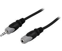 Deltaco MM-158, 3,5 mm, kištukas, 3,5 mm, lizdas, 0,5 m, juodas