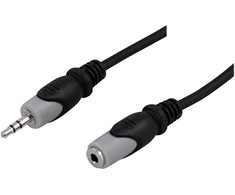 Deltaco MM-158, 3,5 mm, kištukas, 3,5 mm, lizdas, 0,5 m, juodas