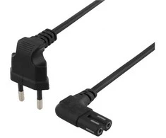 DELTACO ojordad aparatinis kabelis, 5m, CEE 7/16 - IEC 60320 C7, juodas