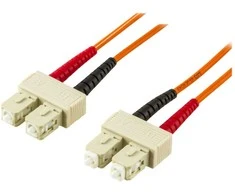 OM1 optinis kabelis DELTACO, SC - SC, duplex, UPC, 62,5/125, 25m, oranžinis / FB-525