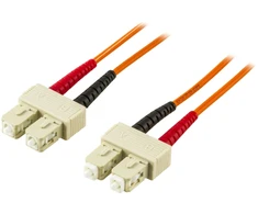 OM1 optinis kabelis DELTACO, SC - SC, duplex, UPC, 62,5/125, 25m, oranžinis / FB-525
