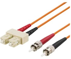 OM1 optinis kabelis DELTACO, SC - ST, duplex, UPC, 62.5/125, 2m, oranžinis / FB-42