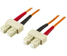 OM2 optinis kabelis DELTACO, SC - SC, duplex, UPC, 50/125, 10m, oranžinis / FB-210
