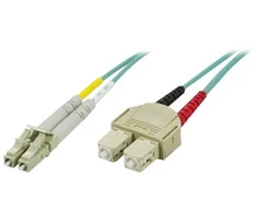 Optinis kabelis DELTACO OM3, LC - SC, duplex, UPC, 50/125, 1.5m, mėlynas / LCSC-61-5