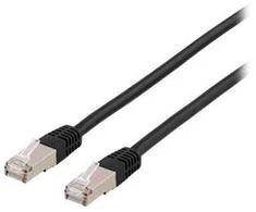 DELTACO - Komutacinis kabelis - RJ-45 (kištukas) į RJ-45 (kištukas) - 1 m - F/UTP (folija dengta neekranuota susukta pora) - CAT 6a - be halogenų, lieto plieno - juodas