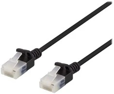 U/UTP Cat6a jungiamasis kabelis DELTACO, plonas, 3,5 mm skersmens, 0,3 m, juodas / UUTP-1007