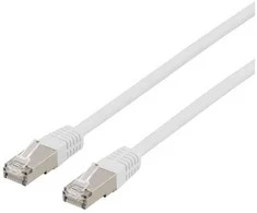 DELTACO - Patch kabelis - RJ-45 (kištukas) į RJ-45 (kištukas) - 15 m - F/UTP (folija dengta neekranuota susukta pora) - CAT 6a - be halogenų, lieto korpuso - baltas