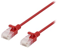 Deltaco - Tinklo kabelis (patch) - RJ-45 (kištukas) į RJ-45 (kištukas) - 30 cm - UTP - CAT 6a - be halogenų, formuotas, su kabliuku - raudonas