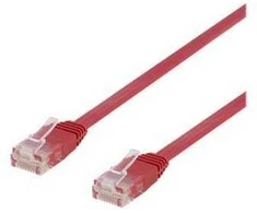 Deltaco TP-610R-FL, 10 m, Cat6, U/UTP (UTP), RJ-45, RJ-45, raudonas