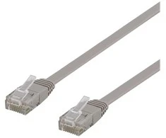 Deltaco TP-65-FL, 5 m, Cat6, U/UTP (UTP), RJ-45, RJ-45, pilkas