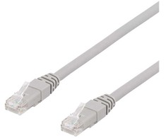 DELTACO U/UTP Cat6a tinklo kabelis, 1,5 m, 500 MHz, LSZH, pilkas