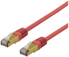 DELTACO S/FTP Cat6a tinklo kabelis, delta sertifikatas, LSZH, 3 m, raudonas