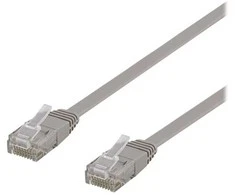 Deltaco TP-60-FL, 0,5 m, Cat6, U/UTP (UTP), RJ-45, RJ-45, pilkas