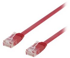 Deltaco TP-63R-FL, 3 m, Cat6, U/UTP (UTP), RJ-45, RJ-45, raudonas