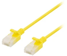 DELTACO U/UTP Cat6a tinklo kabelis, plonas, 3,5 mm skersmens, 2 m, geltonas