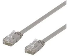 Deltaco TP-62-FL, 2 m, Cat6, U/UTP (UTP), RJ-45, RJ-45, pilkas
