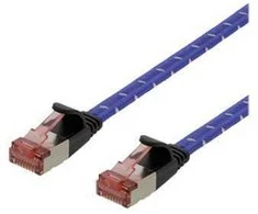 DELTACO Tough Flat CAT.6A U/FTP Komutacinis kabelis, 28AWG, 1m, mėlynas
